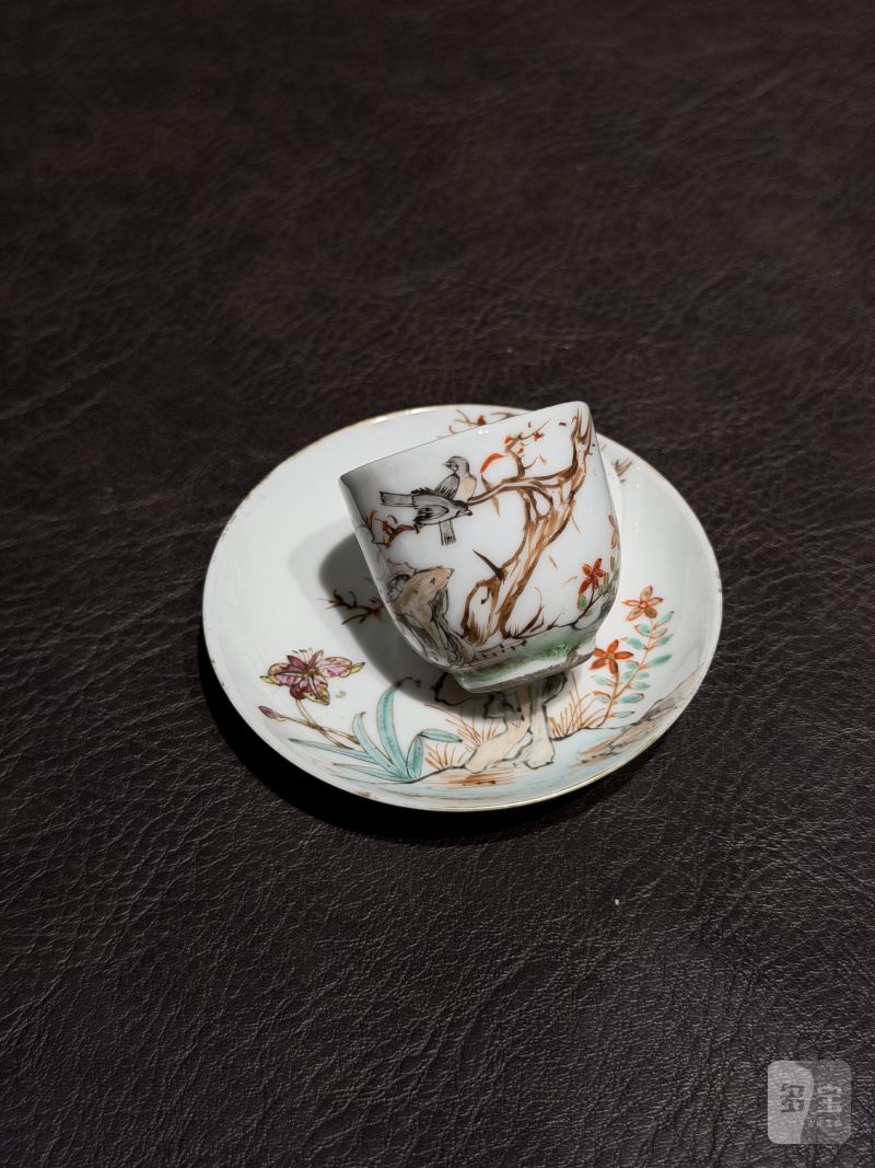 清乾隆 粉彩花鸟纹茶具一套25件 - 图74